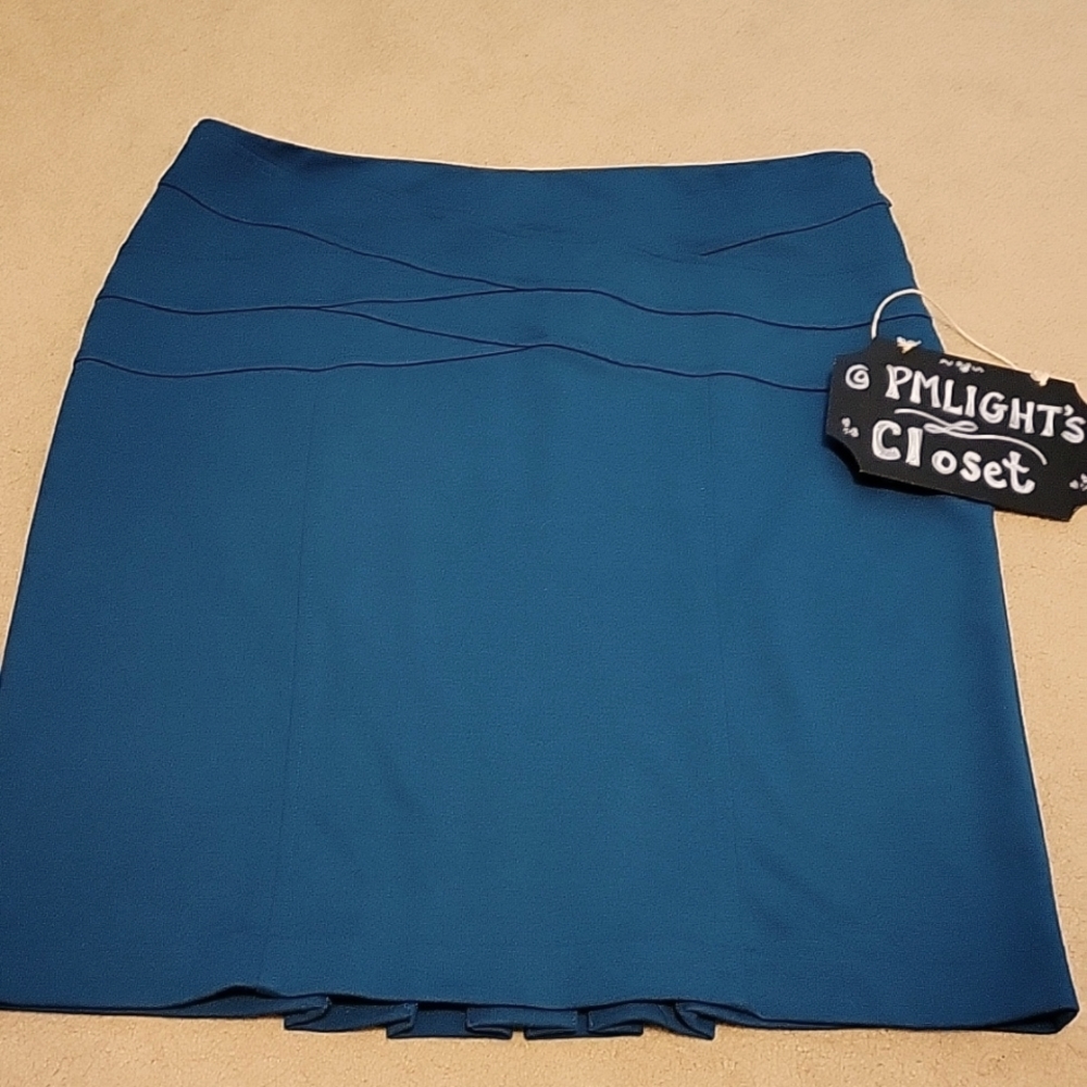 Alfani Skirt 16 Ruffled Back Ocean Blue Green